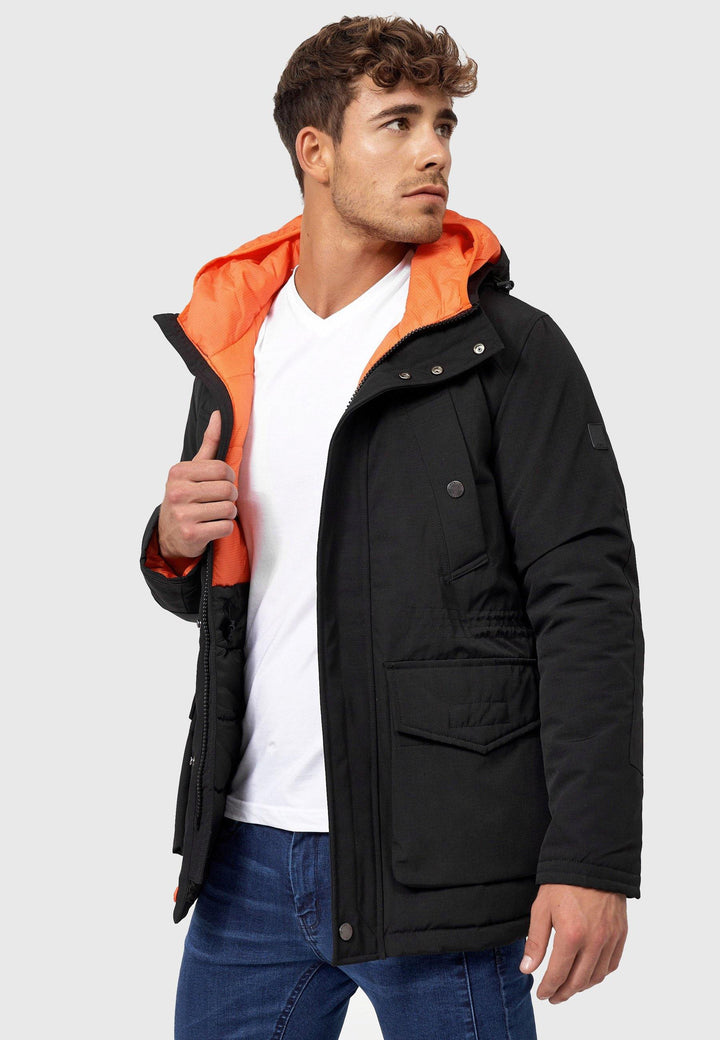 Indicode Men's Waters Parka with hood and concealed zip