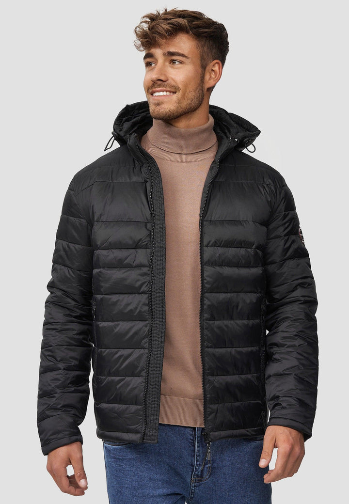 Indicode Herren Hampshire Steppjacke in Daunenjacken-Optik mit abnehmbarer Kapuze - INDICODE