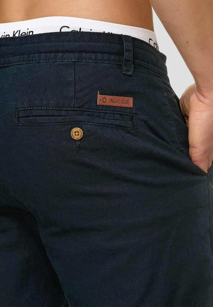 Indicode Herren Boulware Stoffhose aus Leinen & Baumwolle mit 4 Taschen - INDICODE