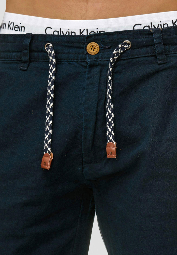Indicode Herren Boulware Stoffhose aus Leinen & Baumwolle mit 4 Taschen - INDICODE