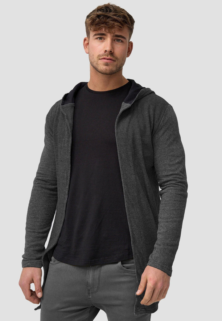 Indicode Herren Jacksonville Strickjacke mit Kapuze und 2 Taschen - INDICODE