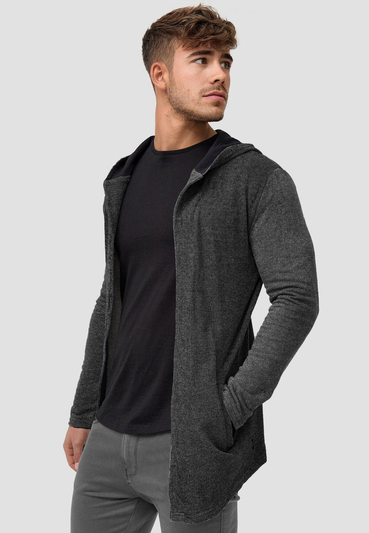 Indicode Herren Jacksonville Strickjacke mit Kapuze und 2 Taschen - INDICODE