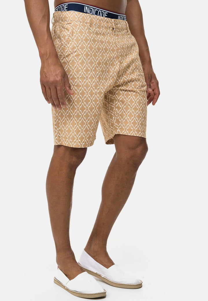 Indicode Herren Apostolis Chino Shorts mit 4 Taschen aus 55% Leinen - INDICODE