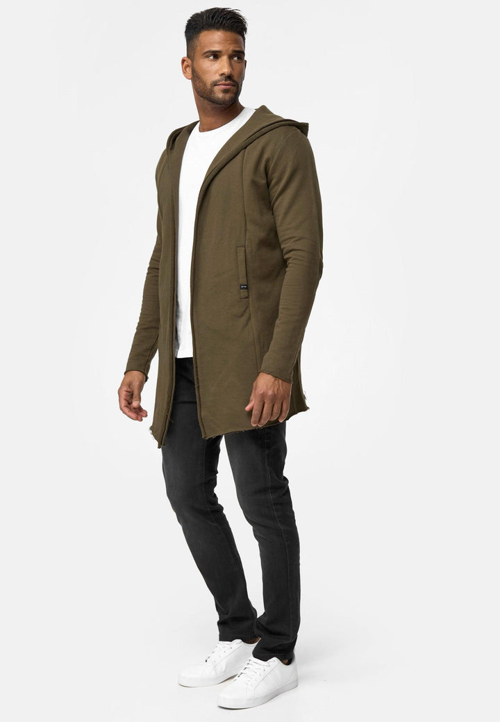 Indicode Herren Brekstad Oversize Sweatjacke mit Kapuze aus 100% Baumwolle - INDICODE