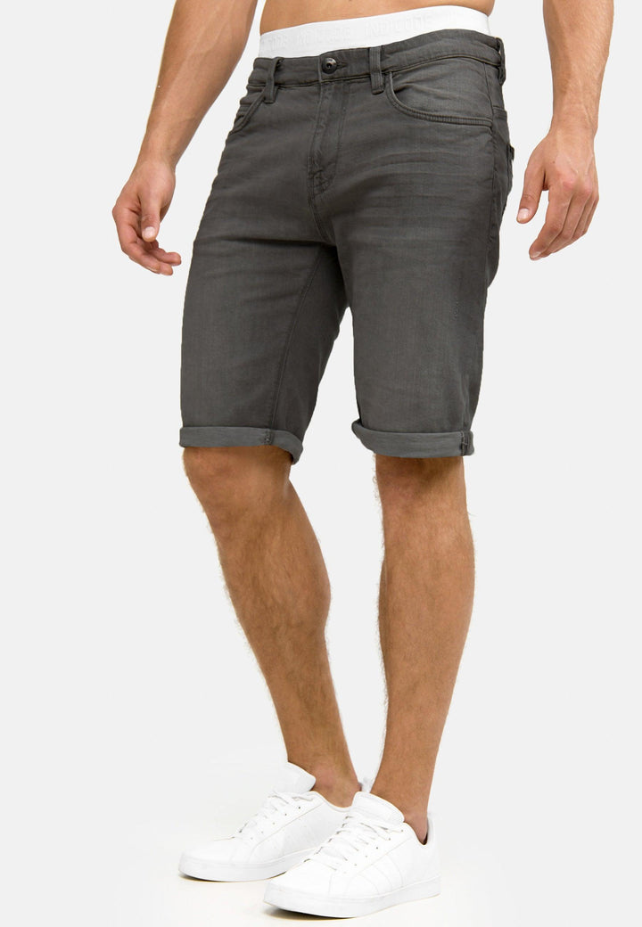 Indicode Herren Caden Jeans Shorts mit 5 Taschen aus 98% Baumwolle - INDICODE