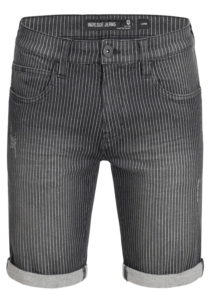 Indicode Herren Caden Jeans Shorts mit 5 Taschen aus 98% Baumwolle - INDICODE