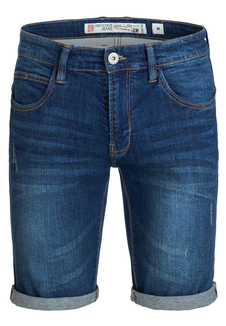 Indicode Herren Caden Jeans Shorts mit 5 Taschen aus 98% Baumwolle - INDICODE