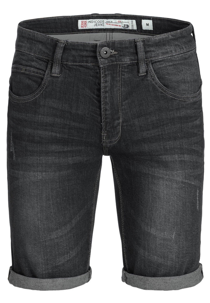 Indicode Herren Caden Jeans Shorts mit 5 Taschen aus 98% Baumwolle - INDICODE