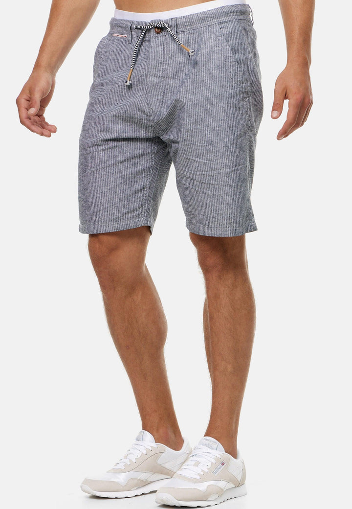 Indicode Herren Corvallis Chino Shorts mit 4 Taschen aus 55% Leinen