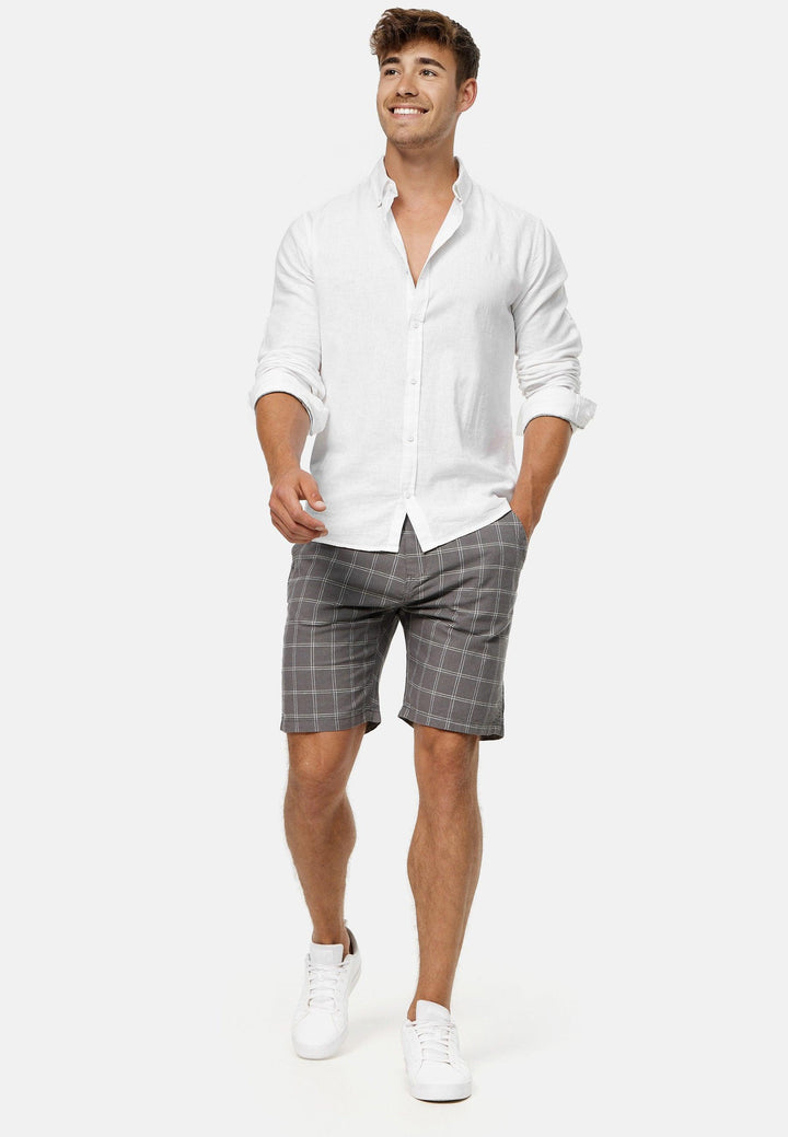 Indicode Herren Corvallis Chino Shorts mit 4 Taschen aus 55% Leinen
