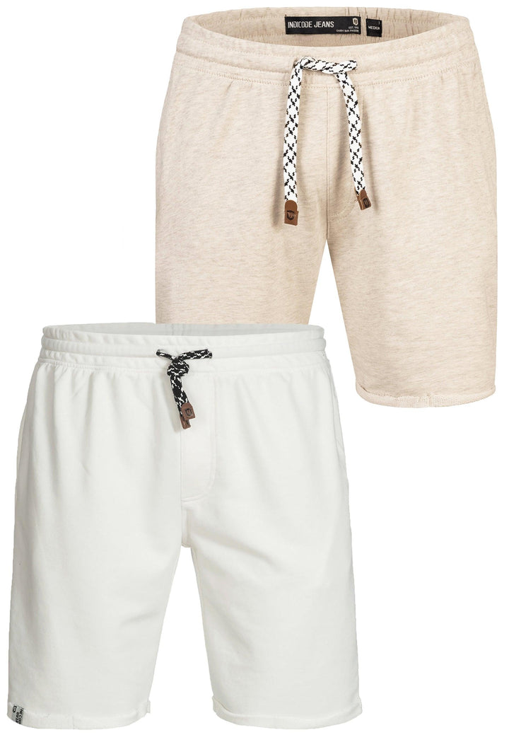 Indicode Herren Eddy 2er-Pack Sweatshorts mit Kordel - INDICODE