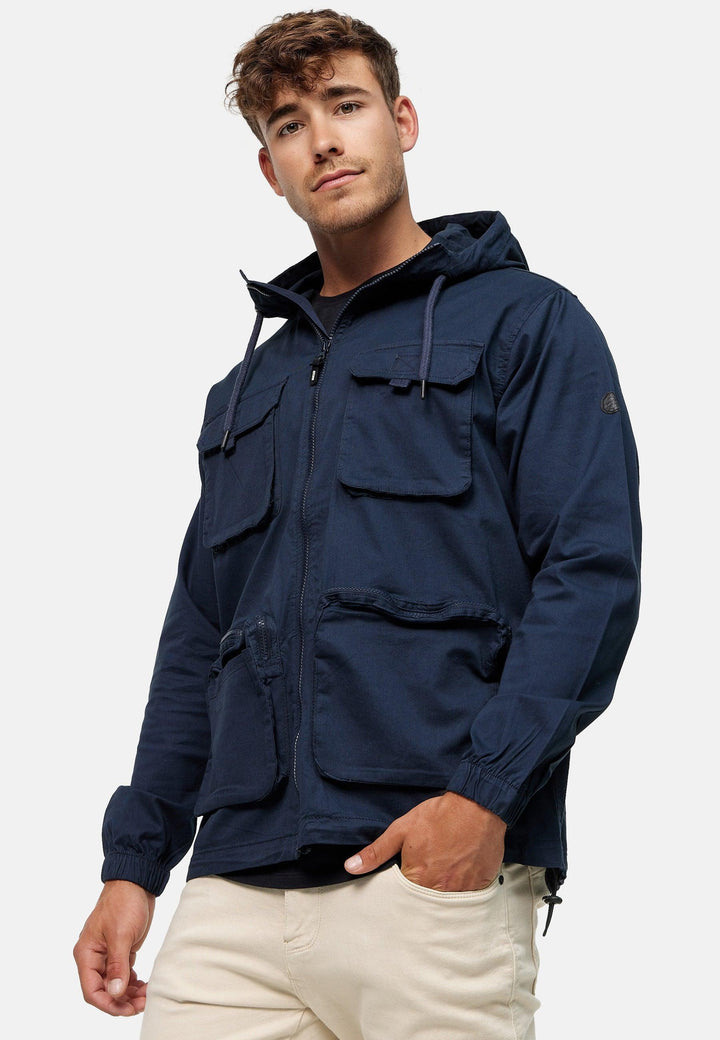 Indicode Herren Lordsburg Übergangsjacke mit 4 Taschen und Kapuze aus 98% Baumwolle - INDICODE