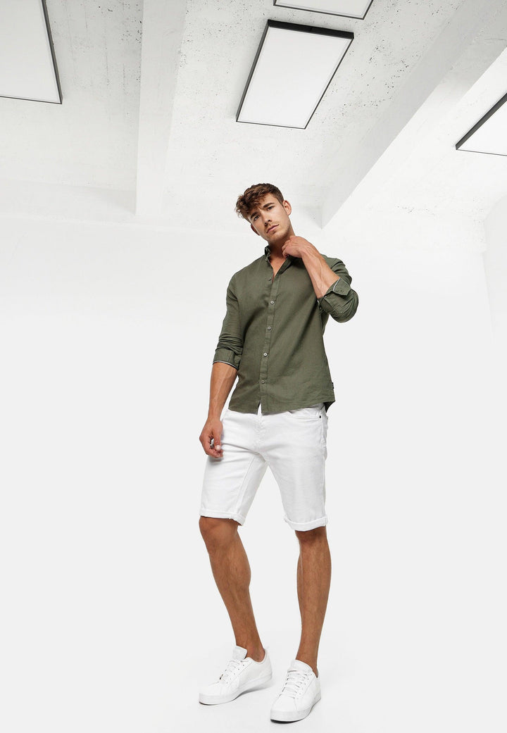 Indicode Herren Caden Jeans Shorts mit 5 Taschen aus 98% Baumwolle - INDICODE