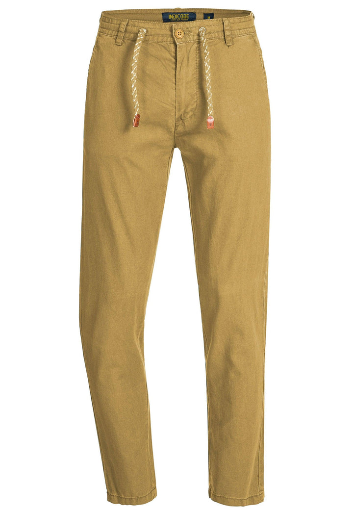 Indicode Herren Boulware Stoffhose aus Leinen & Baumwolle mit 4 Taschen - INDICODE