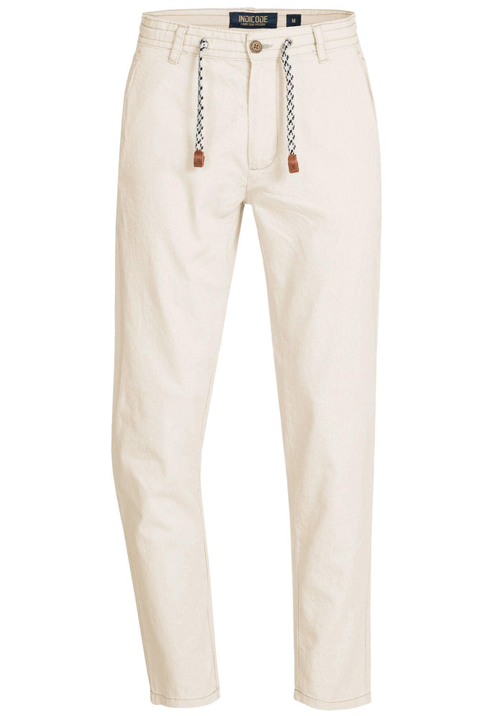 Indicode Herren Boulware Stoffhose aus Leinen & Baumwolle mit 4 Taschen - INDICODE