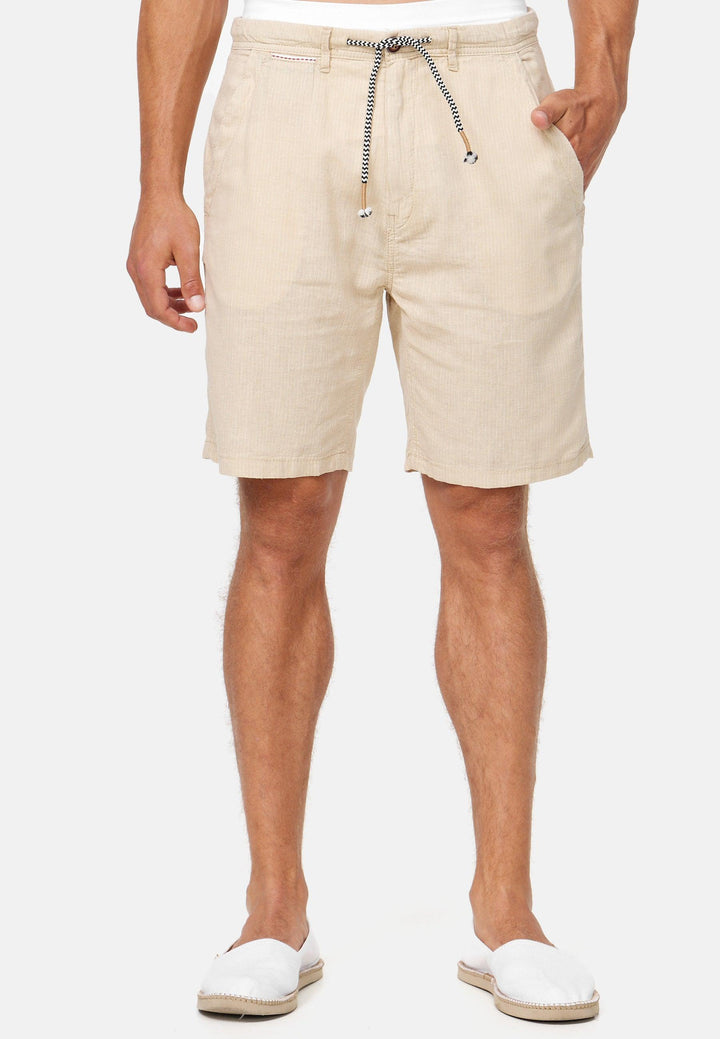 Indicode Herren Corvallis Chino Shorts mit 4 Taschen aus 55% Leinen