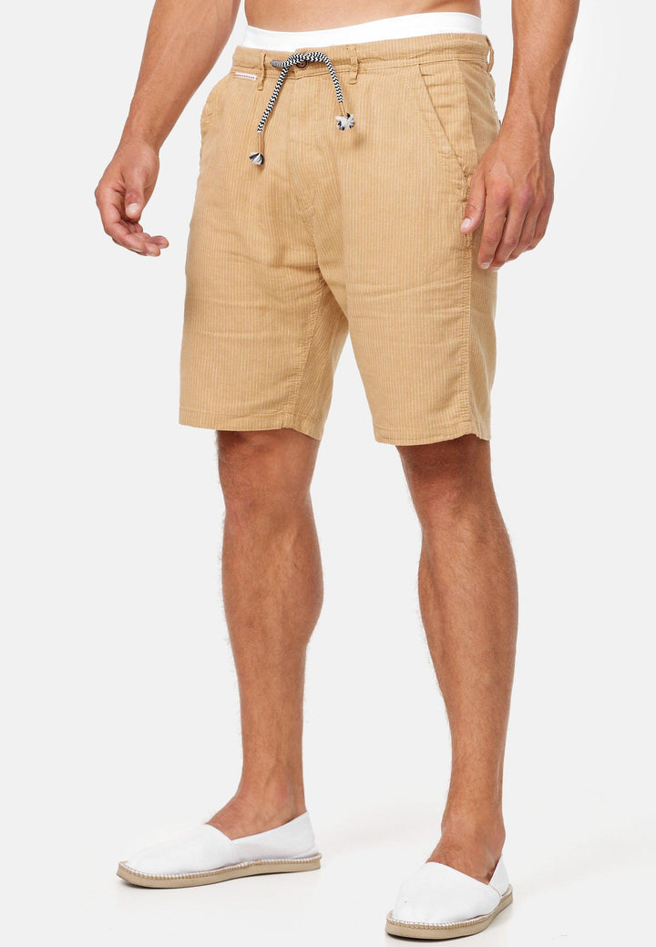Indicode Herren Corvallis Chino Shorts mit 4 Taschen aus 55% Leinen