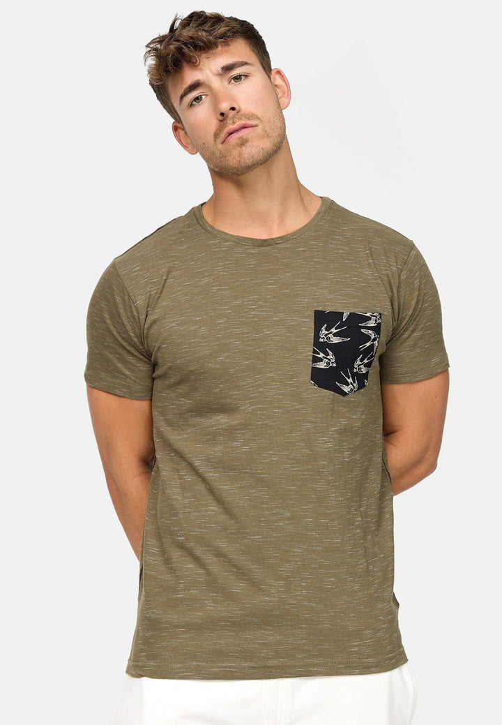 Indicode Herren Blaine T-Shirt mit Rundhals-Ausschnitt und Brust-Tasche - INDICODE
