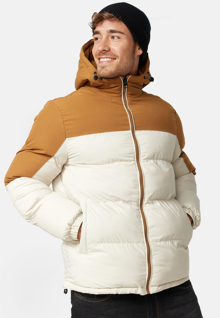 Indicode Herren Danix Winterjacke in Daunenjacken-Optik mit Kapuze