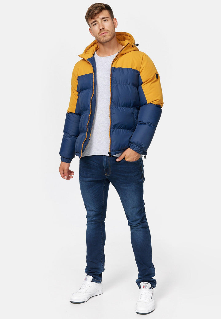 Indicode Herren Danix Winterjacke in Daunenjacken-Optik mit Kapuze