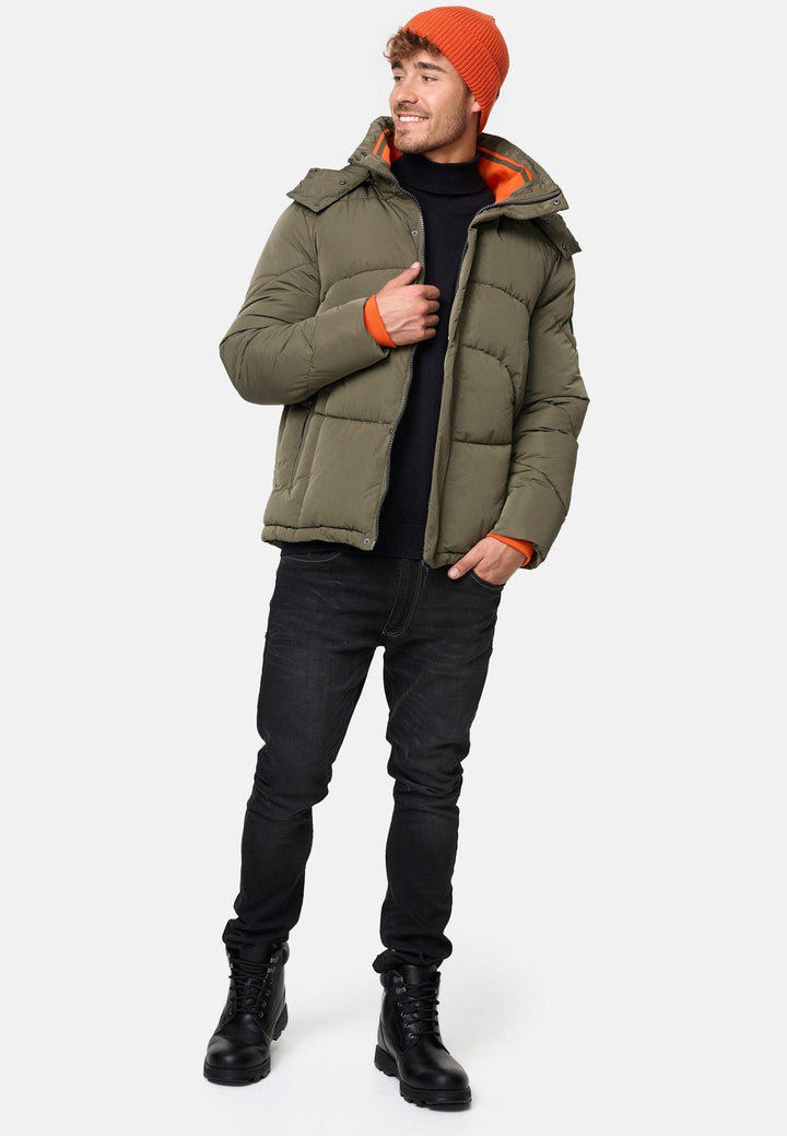 Indicode Herren Dunlap Winterjacke mit abnehmbarer Kapuze und Stehkragen - INDICODE