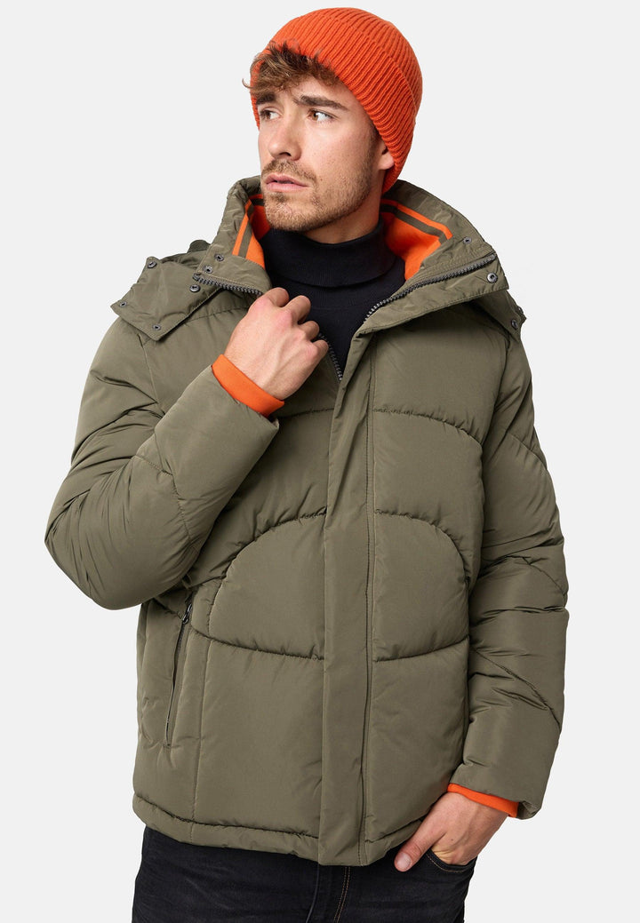Indicode Herren Dunlap Winterjacke mit abnehmbarer Kapuze und Stehkragen - INDICODE