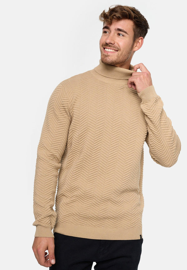 Indicode Herren Saini Feinstrickpullover mit Rollkragen aus 100% Baumwolle - INDICODE