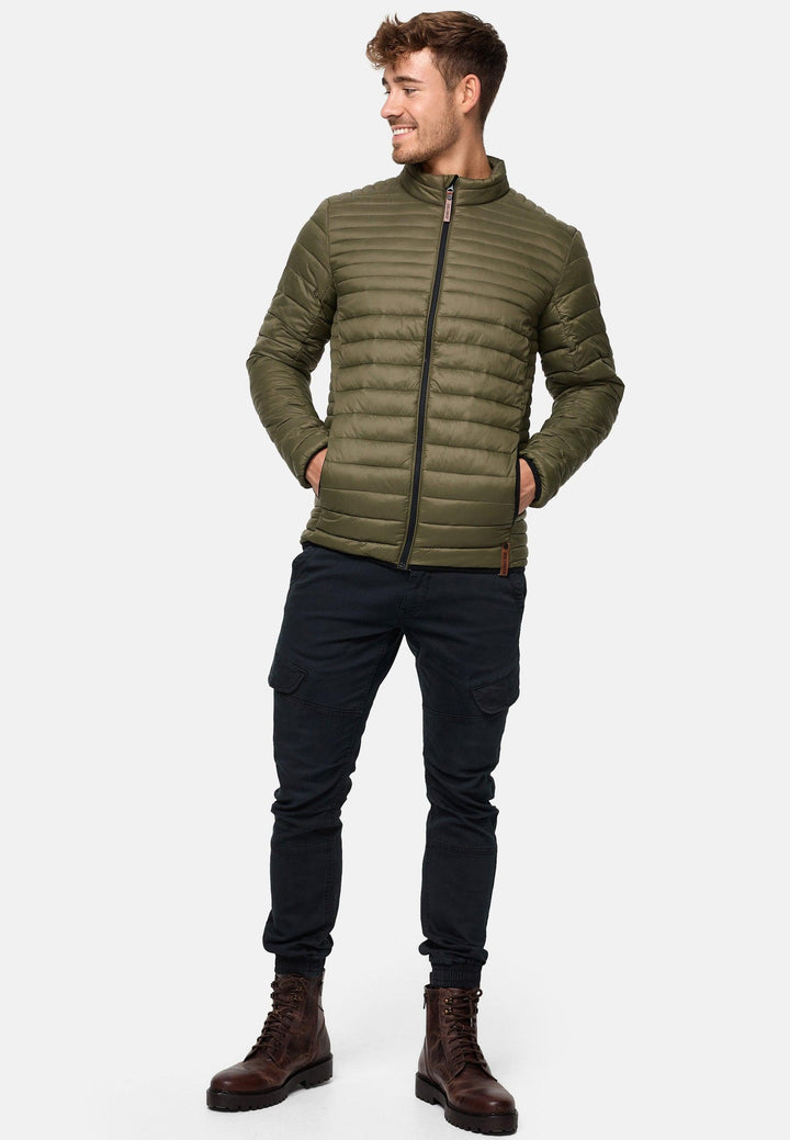 Indicode Herren Islington Steppjacke in Daunenjacken-Optik mit Stehkragen - INDICODE