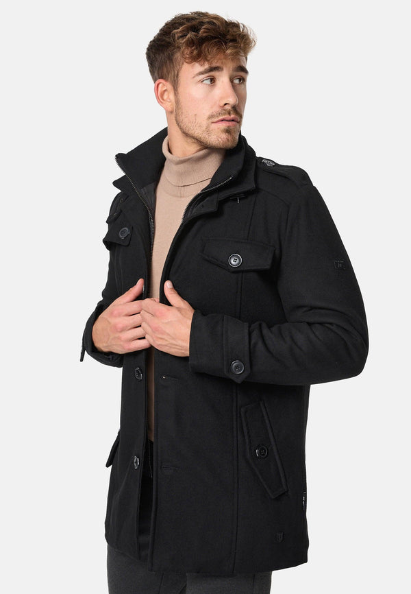 Indicode men's Brandon short coat with stand-up collar