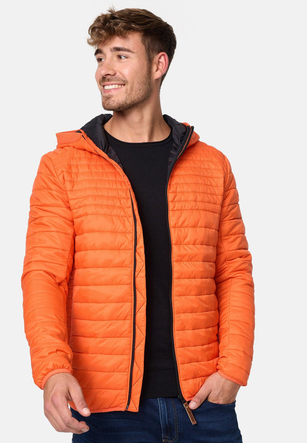 Indicode men's Bowers quilted jacket in down jacket look with hood