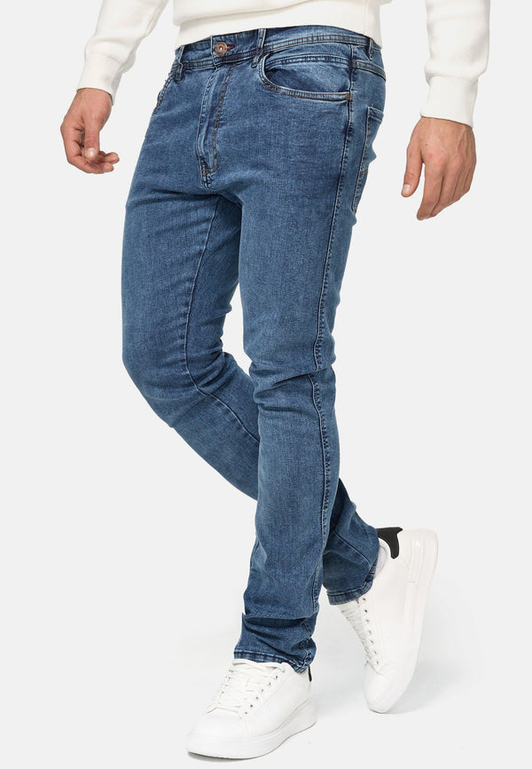 Indicode Men's Jake Super Stretch 90% Cotton 5 Pocket Jeans