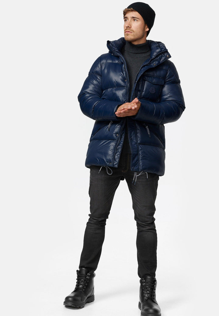 Indicode Herren Local Winterjacke in Daunenjacken-Optik mit Kapuze - INDICODE