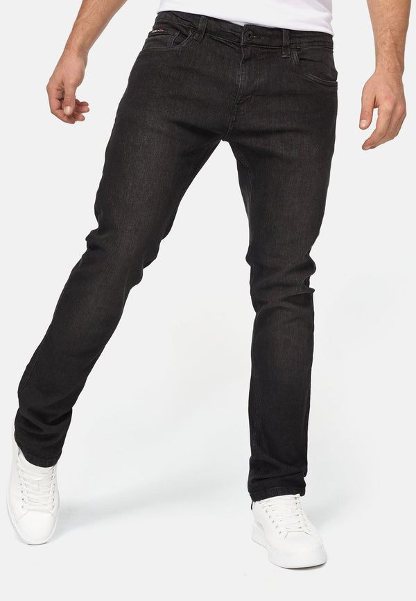 Indicode men's Texas denim pants made from a cotton blend with stretch content