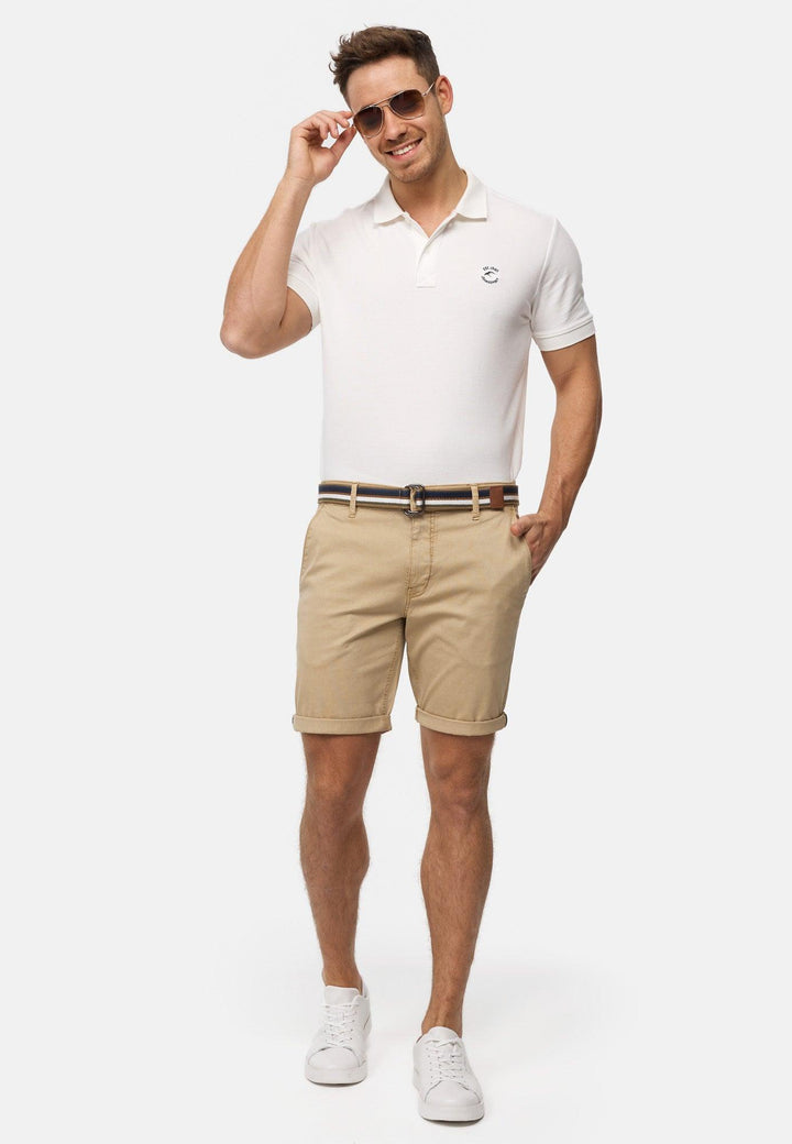 Indicode Herren INCunning Chino Shorts mit 4 Taschen inkl. Gürtel aus 98% Baumwolle - INDICODE