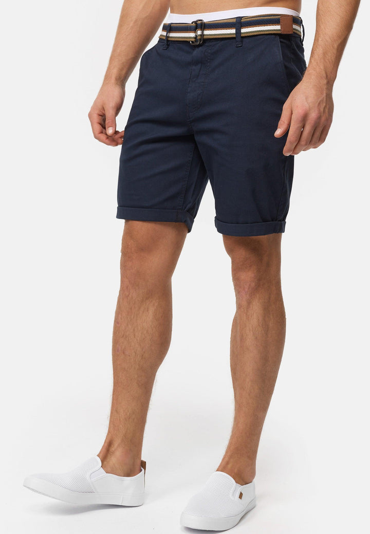 Indicode Herren INCunning Chino Shorts mit 4 Taschen inkl. Gürtel aus 98% Baumwolle - INDICODE