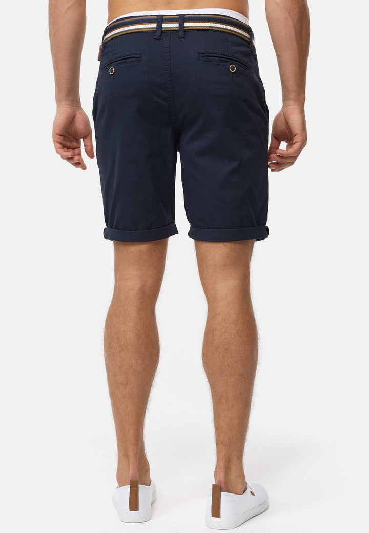 Indicode Herren INCunning Chino Shorts mit 4 Taschen inkl. Gürtel aus 98% Baumwolle - INDICODE
