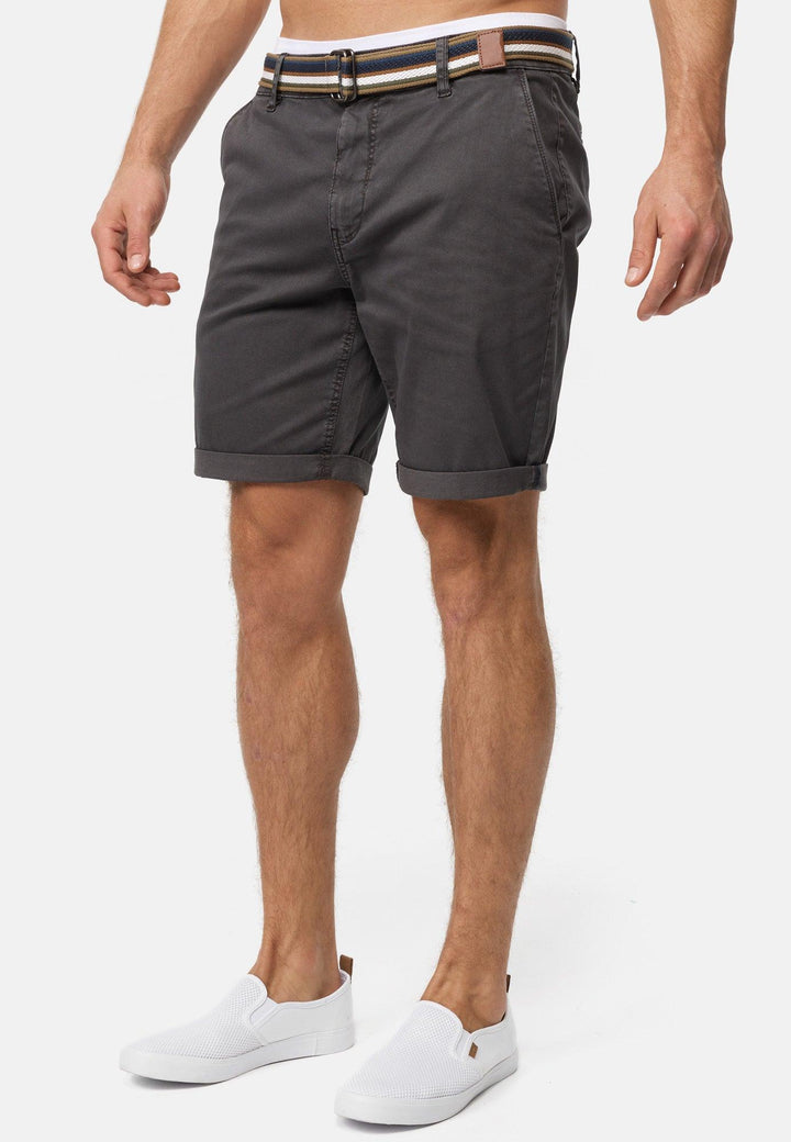 Indicode Herren INCunning Chino Shorts mit 4 Taschen inkl. Gürtel aus 98% Baumwolle - INDICODE