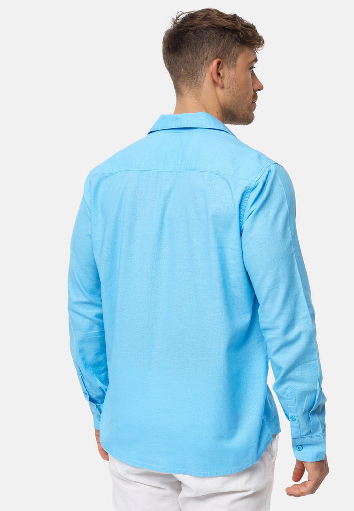 Indicode Herren INSville Sommer-Hemd aus Baumwoll-Leinen Mischung | Herrenhemd für Männer - INDICODE
