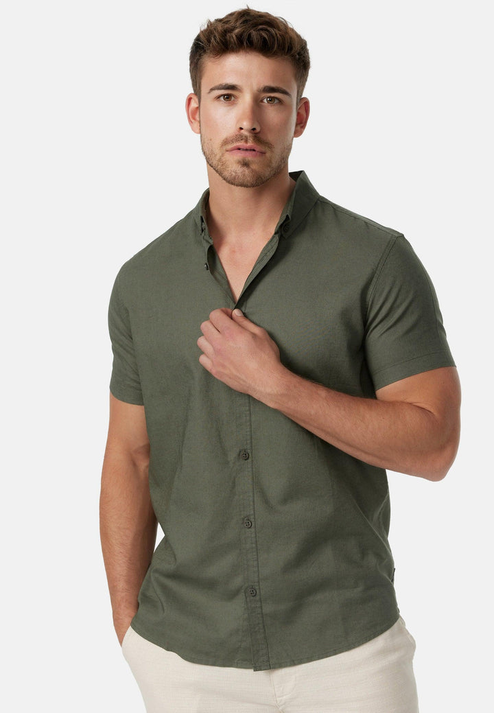 Indicode Herren INBravida Kurzarm-Hemd mit Button-Down-Kragen - INDICODE
