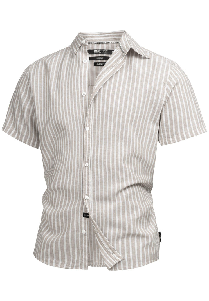 Indicode Herren INBravida Kurzarm-Hemd mit Button-Down-Kragen - INDICODE