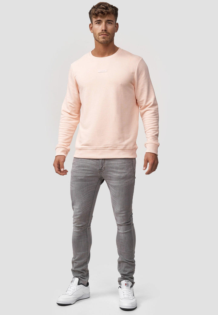 Indicode Men's Baxter Sweatshirt with ribbed cuffs made from a cotton blend