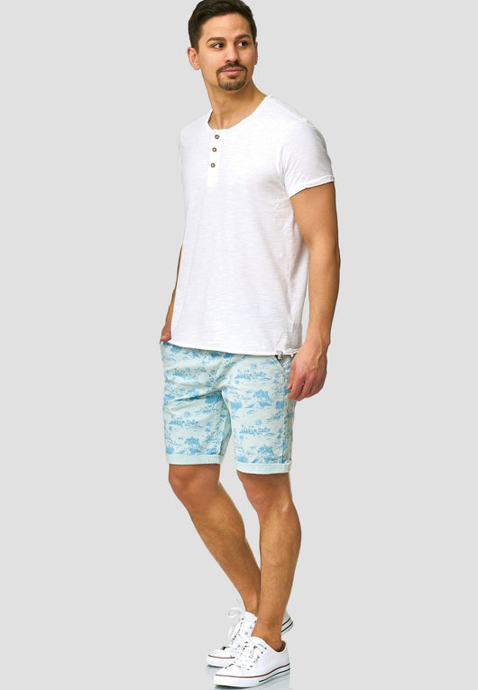 Indicode men's Lilestone chino shorts with 4 pockets incl. belt made of 98% cotton