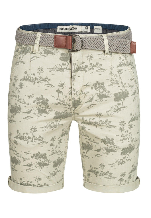 Indicode men's Lilestone chino shorts with 4 pockets incl. belt made of 98% cotton