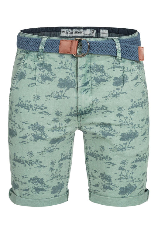 Indicode men's Lilestone chino shorts with 4 pockets incl. belt made of 98% cotton