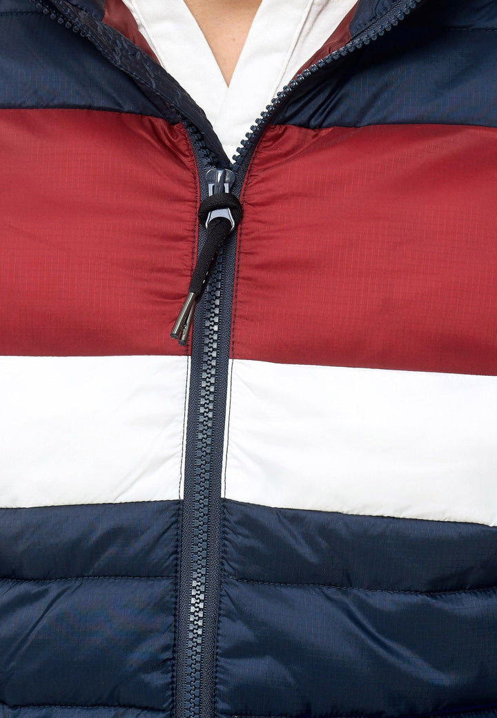 Indicode Herren Hampshire Steppjacke in Daunenjacken-Optik mit abnehmbarer Kapuze - INDICODE