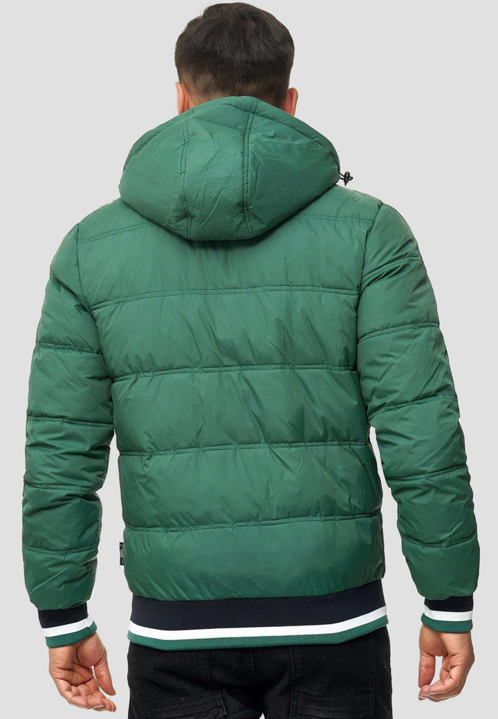 Indicode Herren Bacon Steppjacke in Daunenjacken-Optik mit Kapuze