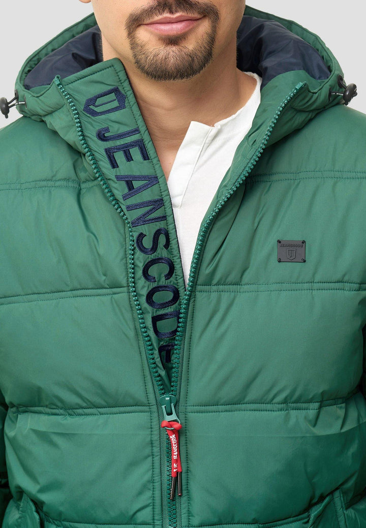 Indicode Herren Bacon Steppjacke in Daunenjacken-Optik mit Kapuze
