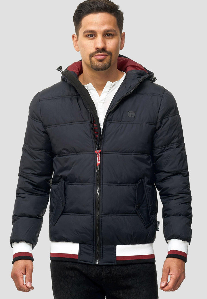Indicode Herren Bacon Steppjacke in Daunenjacken-Optik mit Kapuze