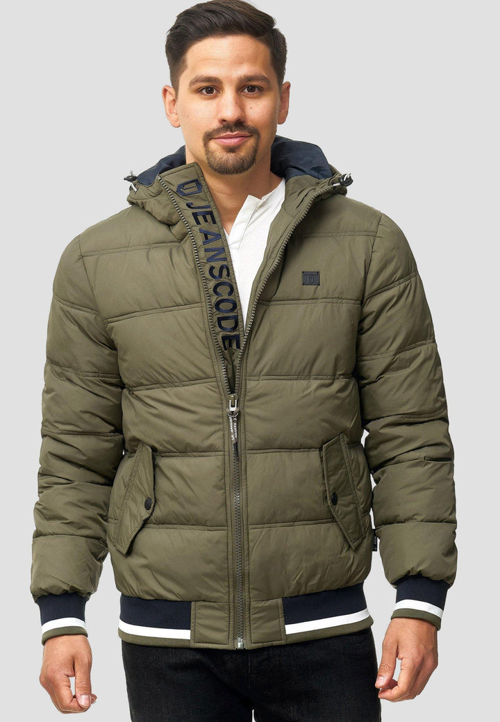 Indicode Herren Bacon Steppjacke in Daunenjacken-Optik mit Kapuze