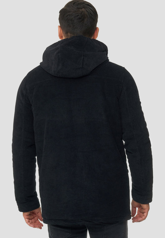 Indicode men's Dudley winter jacket made of 100% cotton (corduroy) with a hood